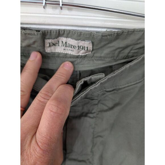 Del Mare‎ 1911 Chino Khaki Pants size 54 olive green straight leg wide cotton - Picture 3 of 5